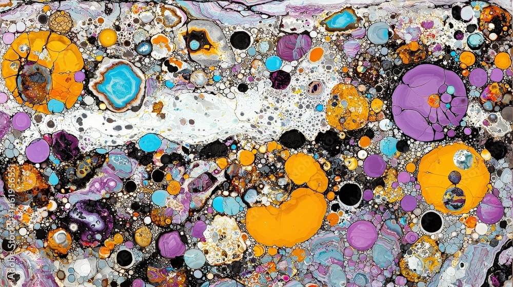 Poster abstract painting filled with a dazzling array of different colors creating a vibrant and dynamic sc