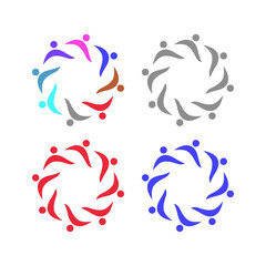 PEOPLE CONNECTED UNION TEAM TEAMWORK SIGN SYMBOL LOGO
