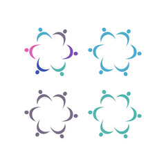PEOPLE CONNECTED UNION TEAM TEAMWORK SIGN SYMBOL LOGO
