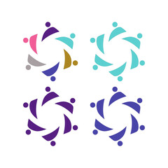 PEOPLE CONNECTED UNION TEAM TEAMWORK SIGN SYMBOL LOGO
