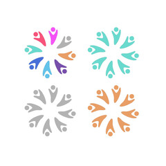 PEOPLE CONNECTED UNION TEAM TEAMWORK SIGN SYMBOL LOGO
