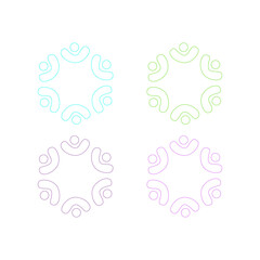 PEOPLE CONNECTED UNION TEAM TEAMWORK SIGN SYMBOL LOGO
