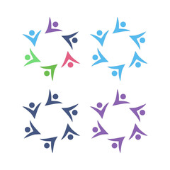 PEOPLE CONNECTED UNION TEAM TEAMWORK SIGN SYMBOL LOGO
