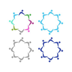 PEOPLE CONNECTED UNION TEAM TEAMWORK SIGN SYMBOL LOGO
