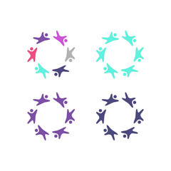 PEOPLE CONNECTED UNION TEAM TEAMWORK SIGN SYMBOL LOGO
