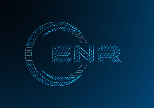 ENR low poly letter logo vector design. ENR lower poly logo design. Low poly logo.