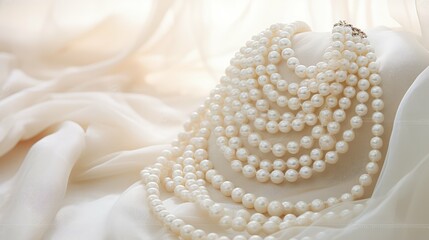 strands pearls on white