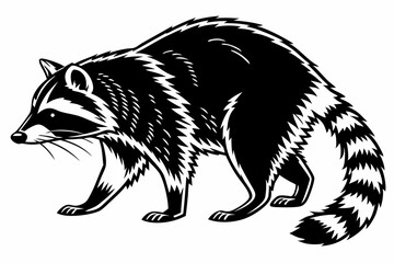 raccoon sihouette black vector