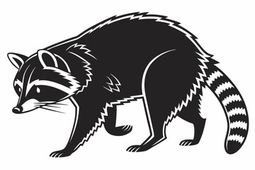 Obraz premium raccoon sihouette black vector