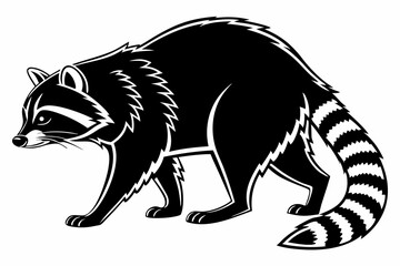 raccoon sihouette black vector
