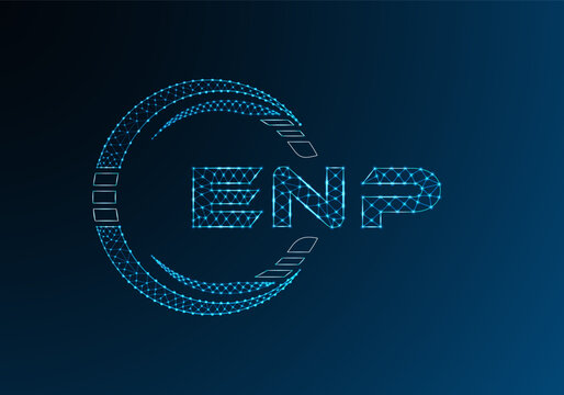 ENP low poly letter logo vector design. ENP lower poly logo design. Low poly logo.