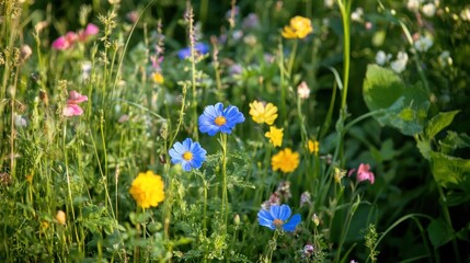 Fototapeta premium Vibrant wildflowers in a meadow