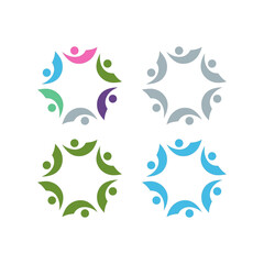 PEOPLE CONNECTED UNION TEAM TEAMWORK SIGN SYMBOL LOGO
