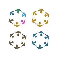 PEOPLE CONNECTED UNION TEAM TEAMWORK SIGN SYMBOL LOGO
