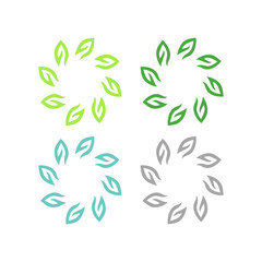 ORGANIC FARMING LEAVES LOGO SIGN SYMBOL ISOLATED ON WHITE