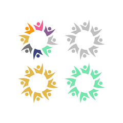 PEOPLE CONNECTED UNION TEAM TEAMWORK SIGN SYMBOL LOGO
