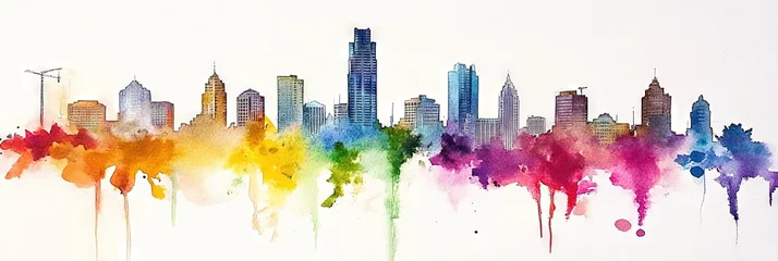 watercolor san antonio downtown skyline