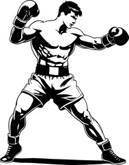 Naklejka premium A man with boxing gloves