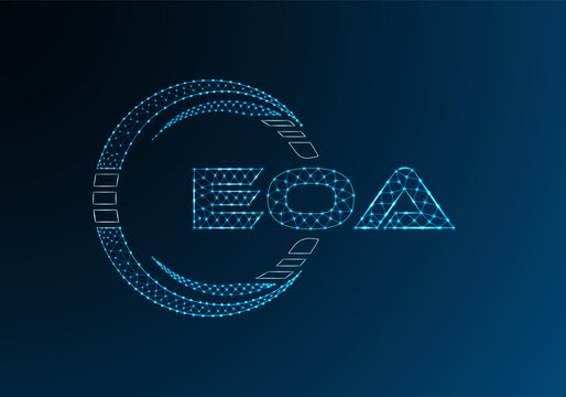 EOA low poly letter logo vector design. EOA lower poly logo design. Low poly logo.
