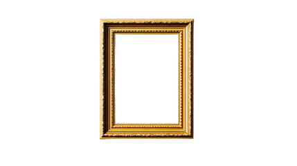 Elegant gold frame with a transparent background for artwork display