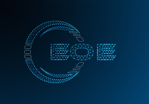 EOE low poly letter logo vector design. EOE lower poly logo design. Low poly logo.