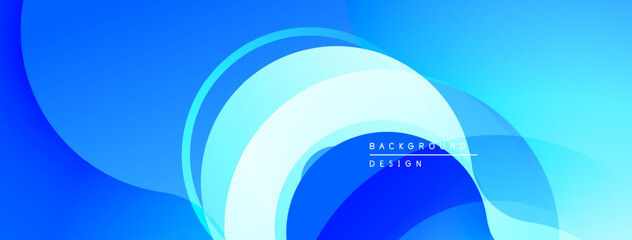 Abstract blue design features layered curves. Smooth gradients create dynamic visual effect. Modern, clean aesthetic suitable backgrounds.