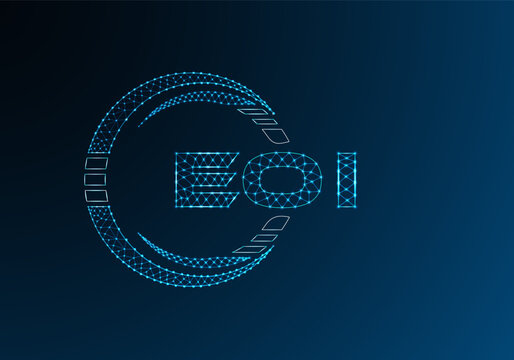EOI low poly letter logo vector design. EOI lower poly logo design. Low poly logo.