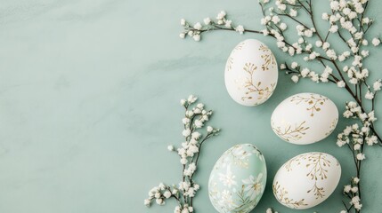 Vintage Glowing Easter Postcards with Decorative Eggs and Flowers