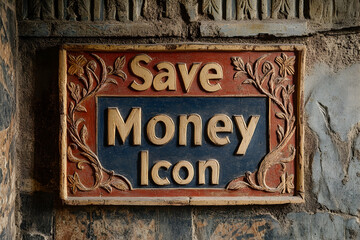 Fototapeta premium Vintage sign advertising saving money.