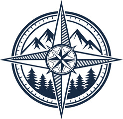 vector illustration of a compass