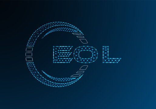 EOL low poly letter logo vector design. EOL lower poly logo design. Low poly logo.