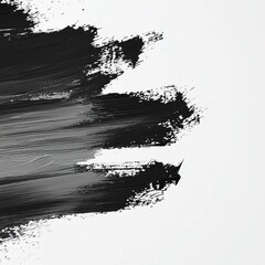 Black paint stroke on white s background creates a dramatic and abstract design element perfect for graphic overlays or design accents.