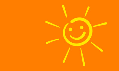 icona, sole, sorridente, sorriso, allegria, felicità, 