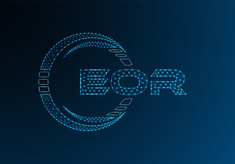 EOR low poly letter logo vector design. EOR lower poly logo design. Low poly logo.