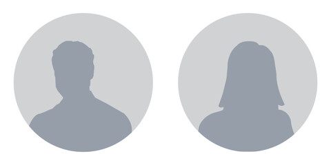 Man and woman Vector user profile illustrations. The illustration portrays a man and a woman portrait.
