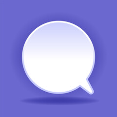 3D speech bubble on blue background