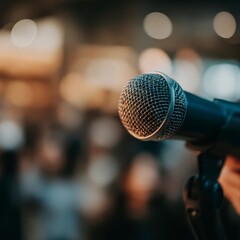 Close up Of An Audio Device At A Public Speaking Event