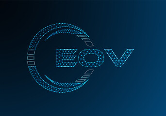 EOV low poly letter logo vector design. EOV lower poly logo design. Low poly logo.