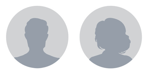 Man and woman Vector user profile illustrations. The illustration portrays a man and a woman portrait.