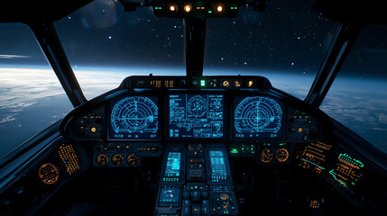 high-tech military hud - fighter cockpit