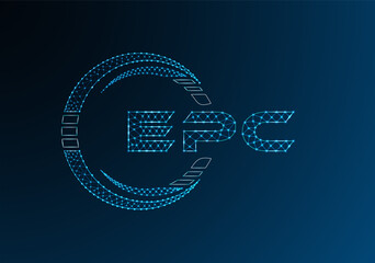 EPC low poly letter logo vector design. EPC lower poly logo design. Low poly logo.