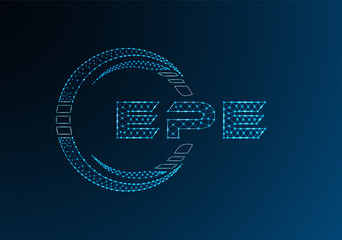 EPE low poly letter logo vector design. EPE lower poly logo design. Low poly logo.