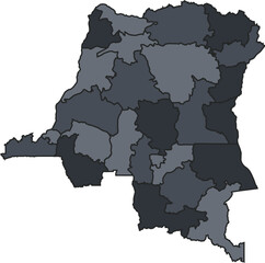 Detailed Layout of DR Congo with Provinces