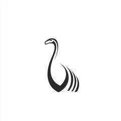 Obraz premium Elegant swan stylized illustration, white background, design element