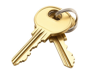 A couple of keys to casa dorada, real estate, apartment rental, real estate purchase. Cut out white background