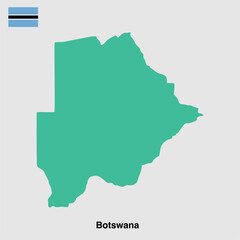 Botswana country vector map on transparent background