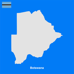 Botswana country map vector on transparent background
