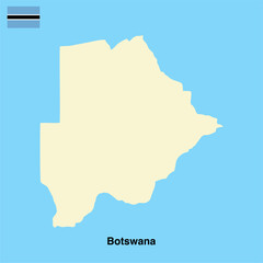 Botswana country map vector on transparent background