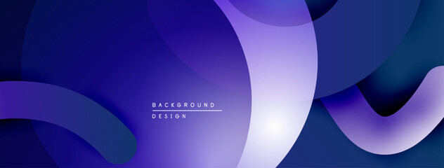 Abstract fluid shapes, vibrant purple hues, modern design. Gradient layers create dynamic visual texture. Minimalist aesthetic.