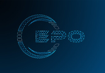 EPO low poly letter logo vector design. EPO lower poly logo design. Low poly logo.